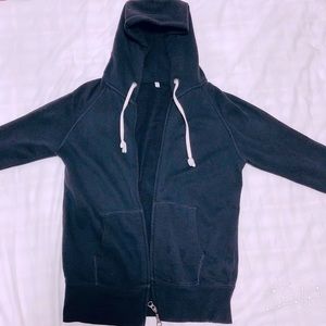 Vintage Muji Navy Hoodie Top with Zipper
